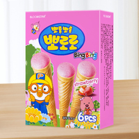 Koreaanse Geïmporteerde Pororen Ijshoornsnacks 53.4G Fruitsmaak Koekjes Zoete Knapperige Textuur Met Chocolade-En Kaassmaken