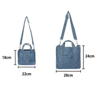 Sac à bandoulière pour filles Campus Satchels Shoulder Bag Ladies Casual Canvas Cloth Denim Messenger Shoulder Handbags, Women's Tote Bag