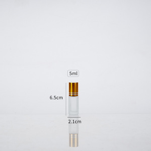 Rodillo de Lujo LK de 10ml con Piedras Preciosas para Botella de Perfume de Vidrio con Superficie Esmerilada y Collar Metálico para Serigrafía - Product Image 5