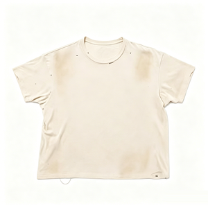 T-shirt DTG Kornit personnalisé, grammage lourd, motif tête de mort de motard, effet de taches localisées par pulvérisation, avec strass, style streetwear, usine OEM - Product Image 2