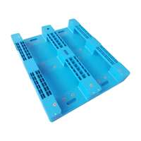 Palet Europeo de Plástico de 4 Entradas, Palet Europeo de Plástico Sólido de Fábrica, 3 Patas Deslizantes, 3 Tipos de Patas, Apto para Alimentos, Palet de Una Cara con Patas