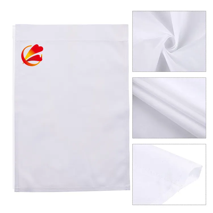 Bandeira de jardim em branco 300D 12x18 Polegada, bandeiras brancas DIY para jardim externo bandeira de jardim personalizada dupla face