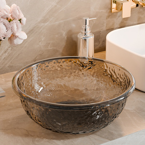 Lavabo Moderno Trasparente Effetto Ondulato, Sostenibile e di Lusso, in Plastica Rinforzata per Bagno e <span class=keywords><strong>Lavanderia</strong></span> - Product Image 2