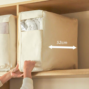 Haute qualité pliable coton lin tissu vêtements couette couette sous-vêtements garde-robe boîte de rangement vêtements sacs de rangement organisateur - Product Image 4