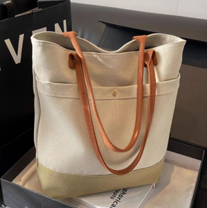 Bolsa de Lona de Gran Capacidad con Diseño Elegante, Versátil para el Trabajo, Estilo Artístico, para Estudiantes, Bolsa de Hombro Individual para Libros - Product Image 2