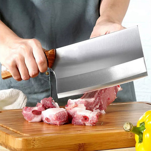 Yangjiang kitchen <b>knife</b>, household slicing <b>knife</b>, sharp kitchen <b>knife</b>, stainless steel chopping <b>knife</b>, wooden <b>handle</b> cleaver, - Product Image 1