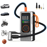 Compresseur d'air portable pour pneus de voiture et de vélo avec batterie rechargeable, manomètre, écran LED, conception sans fil