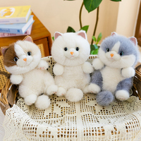 En gros, Porte-clés pendentif chat assis en peluche douce, fait main, breloque de sac, accessoire de sac à main, cadeau mignon