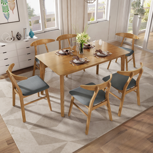 Table et chaises de salle à manger en bois massif, meubles de salle à manger/meubles de restaurant - Product Image 6