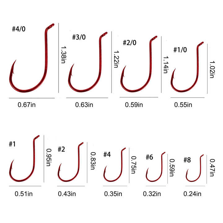Masterpro Octopus Circle Hooks - High Carbon Steel, Black Nickel Coating, Sizes 6# To 12/0 For Catfish, Saltwater