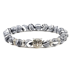 Pulsera de búho con cuentas de turquesa volcánica, pulsera de regalo creativa para hombres y mujeres - Product Image 5