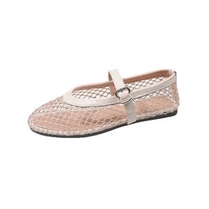 Sandales plates d'été noires pour femmes, style Mary Jane, à bout pointu, avec bride à boucle et semelle intérieure en maille, chaussures habillées - Product Image 5