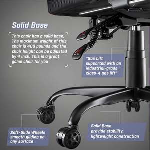 AJUNION sedia da gioco 400lbs sedia da corsa resistente integrato supporto lombare per PC Linkage braccioli ampio Design - Product Image 6