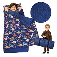 Tapis de sieste personnalisés pour tout-petits à motif dinosaure avec poche de rangement et sangles élastiques ajustables pour lit d'enfant, sac de couchage pour garderie et école maternelle, direct usine
