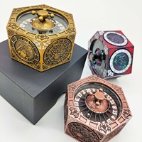 Jouets de jeux de société : Octaèdre polyédrique rotatif à 7 dés, Fidget Spinners en métal premium, durables, gravés sur le thème de l'aventure