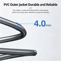 Cable DC 5521 Macho a Tipo-C, Cable de Alimentación DC Impermeable, Cable de Carga Mini DC 5.5x2.1mm a USB-C para Equipos de Exterior