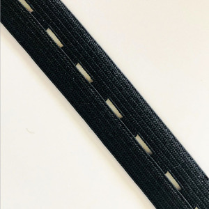White/<span class=keywords><strong>Black</strong></span> Silk Knitted Webbing Flat <span class=keywords><strong>Elastic</strong></span> <span class=keywords><strong>Band</strong></span> com Button Hole DIY Vestuário Acessórios de Costura em 15/20/25/30mm Tamanhos - Product Image 4