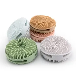 Bath Scrubber Brush Wholesale Pivate Label Soft Silicone Body Back Cleaning Exfoliating Scrubber Bath Brush For Body Shower