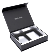 Boîte cadeau rigide noire de qualité supérieure, étanche et portable, avec estampage à chaud argenté pour l'emballage de souris de jeu