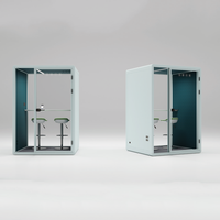 Cabina de Oficina Modular Portátil Insonorizada con Estructura de Aluminio, Edificio de Oficinas, Almacén, Fácil Instalación
