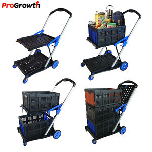 Carritos Plegables Multiusos de Gran Capacidad de Carga, Carrito de Compras con Caja de Almacenamiento, Carro Utilitario Plegable Móvil - Product Image 3