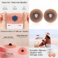 Tétons en silicone adhésifs réutilisables, tétons attachables pour prothèses mammaires, sensation au toucher comme une vraie peau, forte durabilité de la colle
