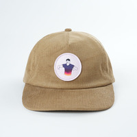 Chapeaux 5 panneaux personnalisés de haute qualité avec logo en velours côtelé non structurés Chapeaux Snapback
