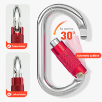 Mousquetons d'escalade à verrouillage automatique professionnels 25kN en aluminium haute résistance pour la sécurité, la descente en rappel et le sauvetage