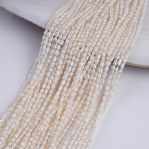 Promotion pour les perles d'eau douce blanches naturelles de forme Xiaomi de 2,5 à 3 mm, matériaux semi-finis pour collier DIY - Product Image 4