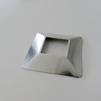 Plaque et couvercle de Base de poteau personnalisés, bride carrée en alliage d'aluminium, Base de tuyau carré SS de finition satinée