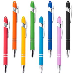 Stylos à bille métalliques de luxe personnalisés avec logo, durables, 2-en-1, toucher doux, impression UV, pour événements sportifs, cadeaux promotionnels de bienvenue - Product Image 3