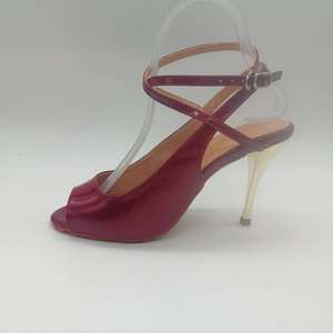 Hermosos Zapatos de Baile de Salón Latinos de Tango, <span class=keywords><strong>Salsa</strong></span>, Jazz y Boda para Mujer, de Cuero Rojo Vino, Tacón Alto Profesional de 9.0 cm, en Promoción - Product Image 5