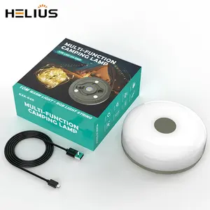 Helius lampu berkemah LED multifungsi, lampu berkemah luar ruangan dengan suasana tenda, lampu kerja dapat diisi ulang