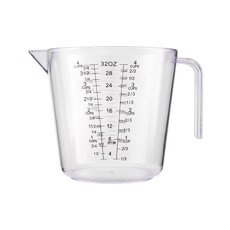 Taza de medición de PP, dispositivo de medición de tamaño de 250ml600ml, 1000ml, transparente