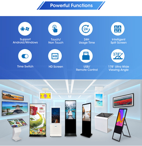 32 43 55 inch tự phục vụ quảng cáo kiosk L hình dạng thường vụ tương tác màn hình cảm ứng hiển thị kỹ thuật số Totem màn hình cho trung tâm mua sắm - Product Image 5