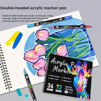 Vente directe d'usine de marqueurs d'art en plastique à double tête et deux couleurs pour la peinture des enfants
