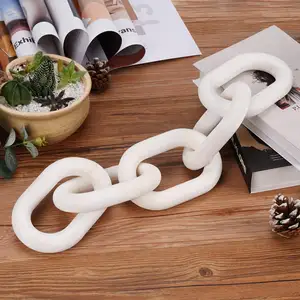 Decorative Wood Chain Link Modern Home Farmhouse Decor 5 Link Chain Hand Carved Wooden Aesthetic Crafts