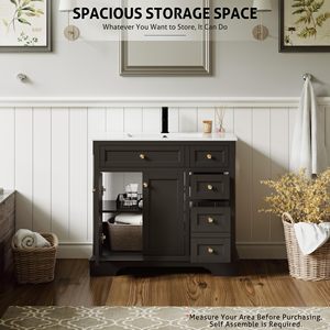 24 "30" 36 "superficie verniciata arco piedi chiusura morbida porte Vintage <span class=keywords><strong>bagno</strong></span> vanità armadio con lavandino - Product Image 3