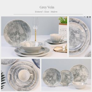 Assiette en céramique en grès texturé <span class=keywords><strong>moderne</strong></span>, design veiné gris, style minimaliste pour la <span class=keywords><strong>vaisselle</strong></span> de table <span class=keywords><strong>contemporaine</strong></span> - Product Image 5
