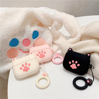 Étui de protection en silicone en forme de patte de chat mignon pour écouteurs, étui de protection mignon pour femmes