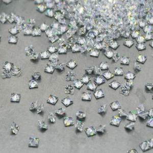 Princess Cut Square Zircon Cubic Zirconia Gemstone For Jewelry Making Synthetic Lab Created Color Play <b>Fire</b> Effect - Product Image 4