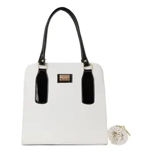 Sac fourre-tout en cuir pour femme Fana Cruz M3871 Blanc Élégant Décontracté Décoration Perles Double Bretelles - Product Image 3