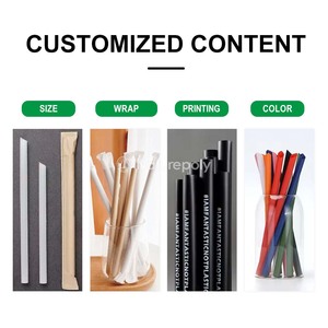 Personalizzi colorato 6 8mm 10 12mm monouso compostabile dritto nero biodegradabile per bere cannuccia per <span class=keywords><strong>Cocktail</strong></span> - Product Image 6