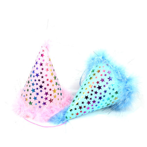 Sombrero de Papel con Plumas Rosas en Forma de Estrella para Pastel de Cumpleaños, Estilo Festivo, Suministro Directo de Fábrica China - Product Image 4