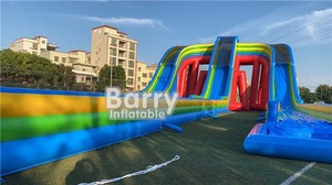 Hot bán tuyệt vời lớn vui vẻ trượt nước Inflatable 3 làn đường trượt nước Inflatable Ba làn đường trượt nước Inflatable - Product Image 4