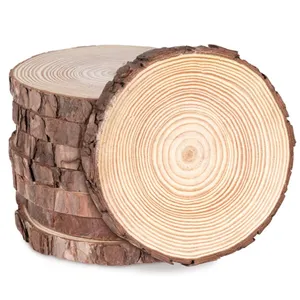DIY 6.3-6.7 Inches Natural Wood Slices Craft Wood Kit Circles Unfinished Log Wooden Rounds Slices