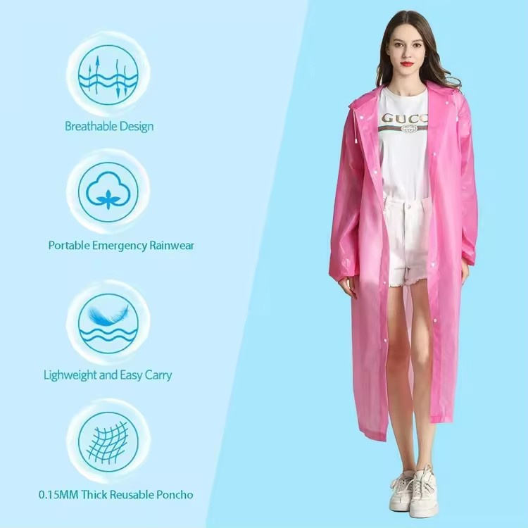 Poncho Antipioggia Usa E Getta - 4 Pezzi Multicolore - Per Festival E Outdoor - Materiale PE - Foto 9