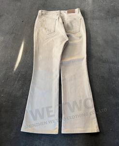 Fabricante de pantalones vaqueros de cintura alta ropa de calle elástica blanca de gran tamaño campana inferior <span class=keywords><strong>Bootcut</strong></span> acampanado personalizado Pantalon Homme hombres Jean - Product Image 2