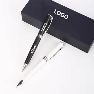 TTX – stylo professionnel de luxe, laque noire, Logo personnalisé, Promotion, emballage exquis de 0.7mm, stylo à bille en métal