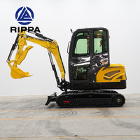 Free Shipping Rippa Mini Excavators 2 Ton R330 Kubota EPA Engine Small Digger With Cab Micro Excavator Machine for Sale